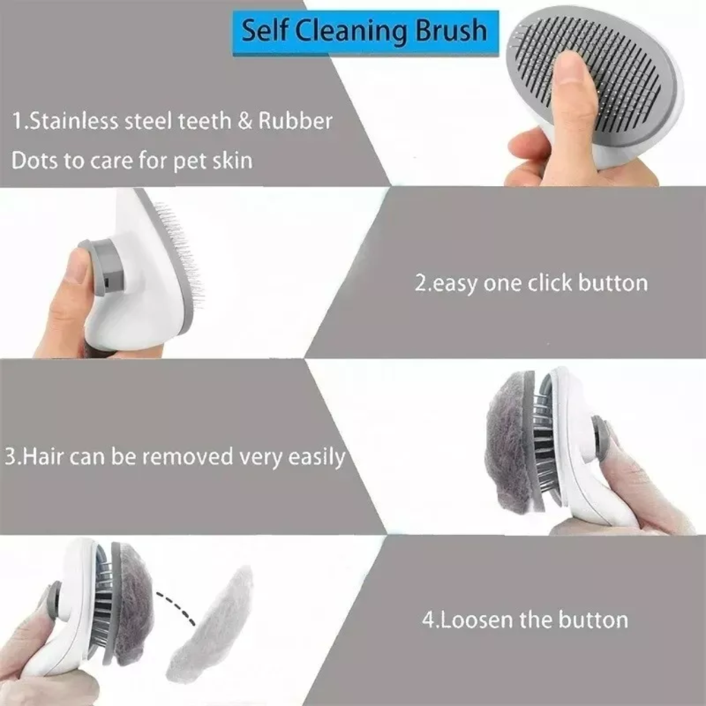 PawLuxe™ SleekGlide Self-Cleaning Brush